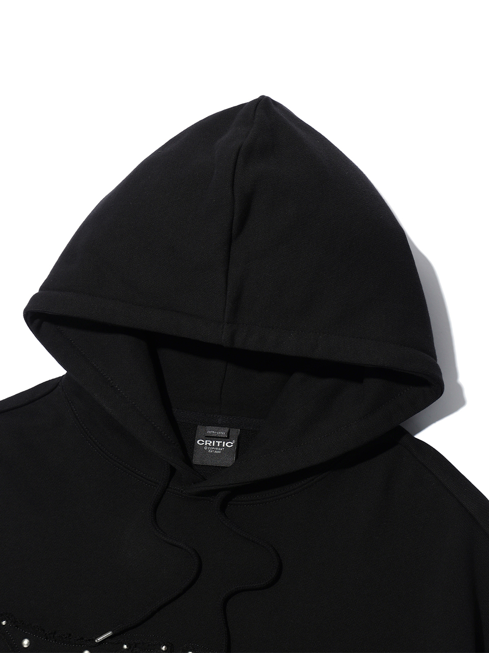 ◆24AW CRITIC WORMHOLE BOY SWEATSHIRTS/2色◆ MUSINSA | CRITIC WORMHOLE STUD HOODIE BLACK