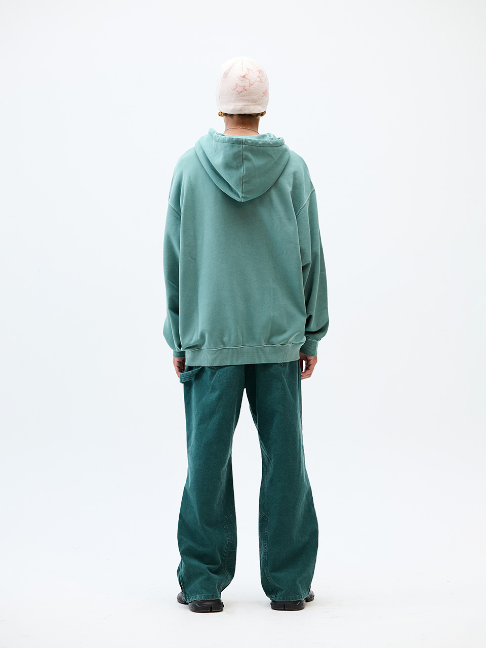 MUSINSA | CRITIC PIGMENT GHOST HOODIE ZIP-UP KHAKI