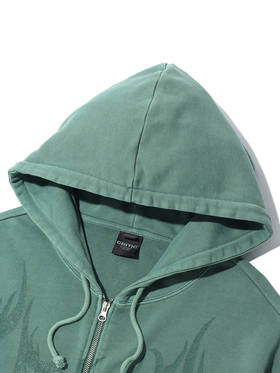 ★CRITIC★DECALCOMANIE PIGMENT HOODIE ZIP-UP MUSINSA | CRITIC PIGMENT GHOST HOODIE ZIP-UP KHAKI