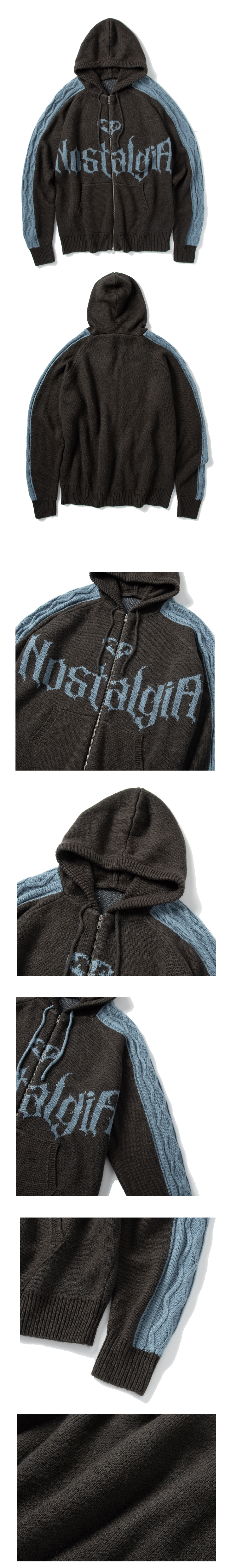 【SUPERSUB 】 NOSTALGIA KNIT HOODED ZIP UP MUSINSA | SUPERSUB Nostalgia Knit Hooded Zip-Up - Charcoal