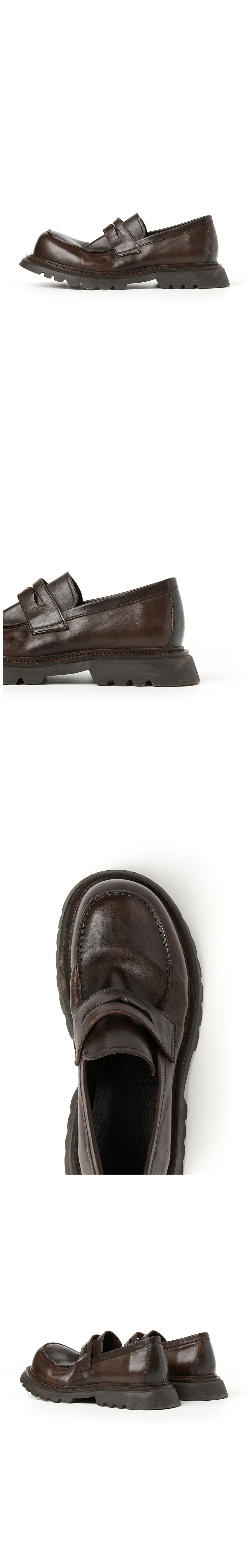 MUSINSA | DNSR Mammoth Horse Leather Loafer Brown