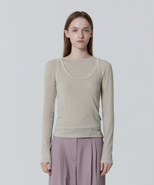 Unbalanced Fleecey Sleeveless_Light gray