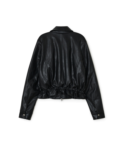 Faux Leather С оборками Jumper, Чёрный