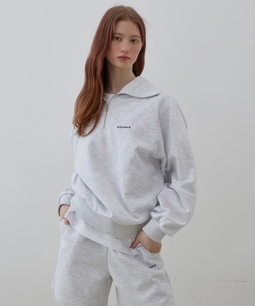 [SET] Свитшот на молнии + спортивные шорты White Gray