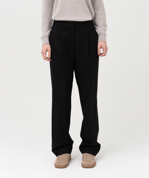 Брюки W с одной складкой, Black