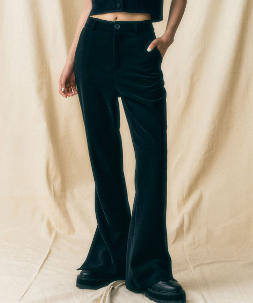 Side Slit Bootcut Slacks - 4COL