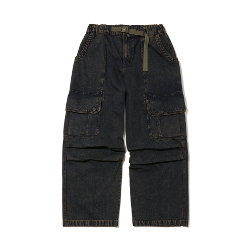 BELTED GUSSETFATIGUE TINTED JEAN DARK BLACK_FQ3WP51U