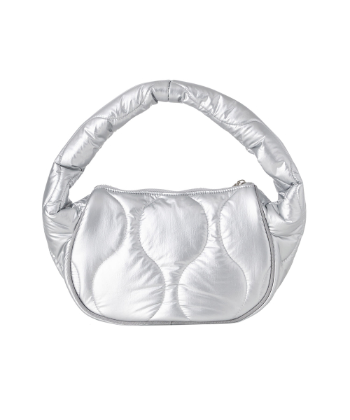 Quilting Mini Hobo Bag Silver