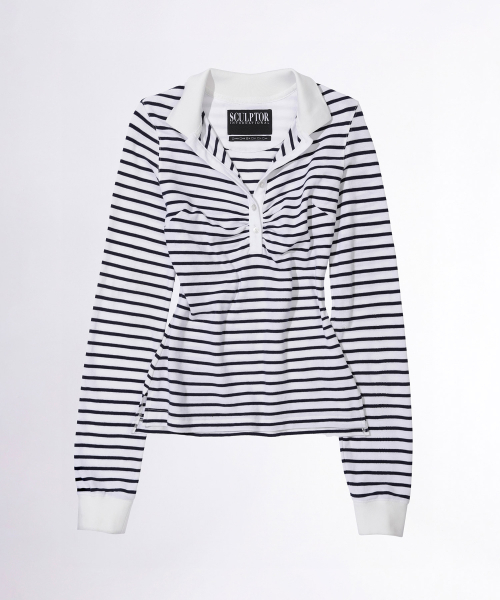 Shirring Tennis Рубашка White/Navy Stripe