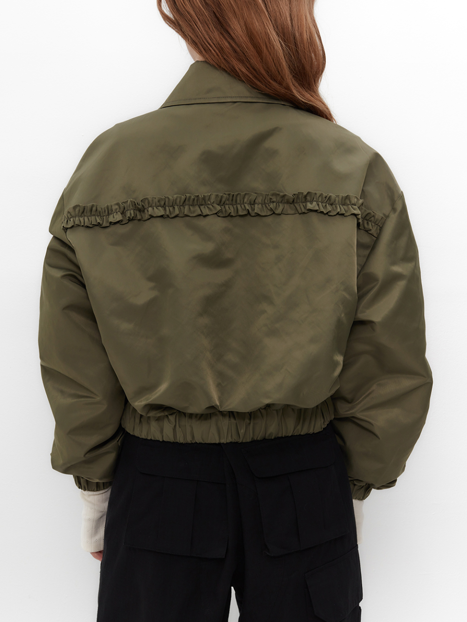 【韓国TUOMIO トゥオミオ】RUFFLE BOMBER JACKET MUSINSA | TUOMIO RUFFLE BOMBER JACKET [KHAKI]