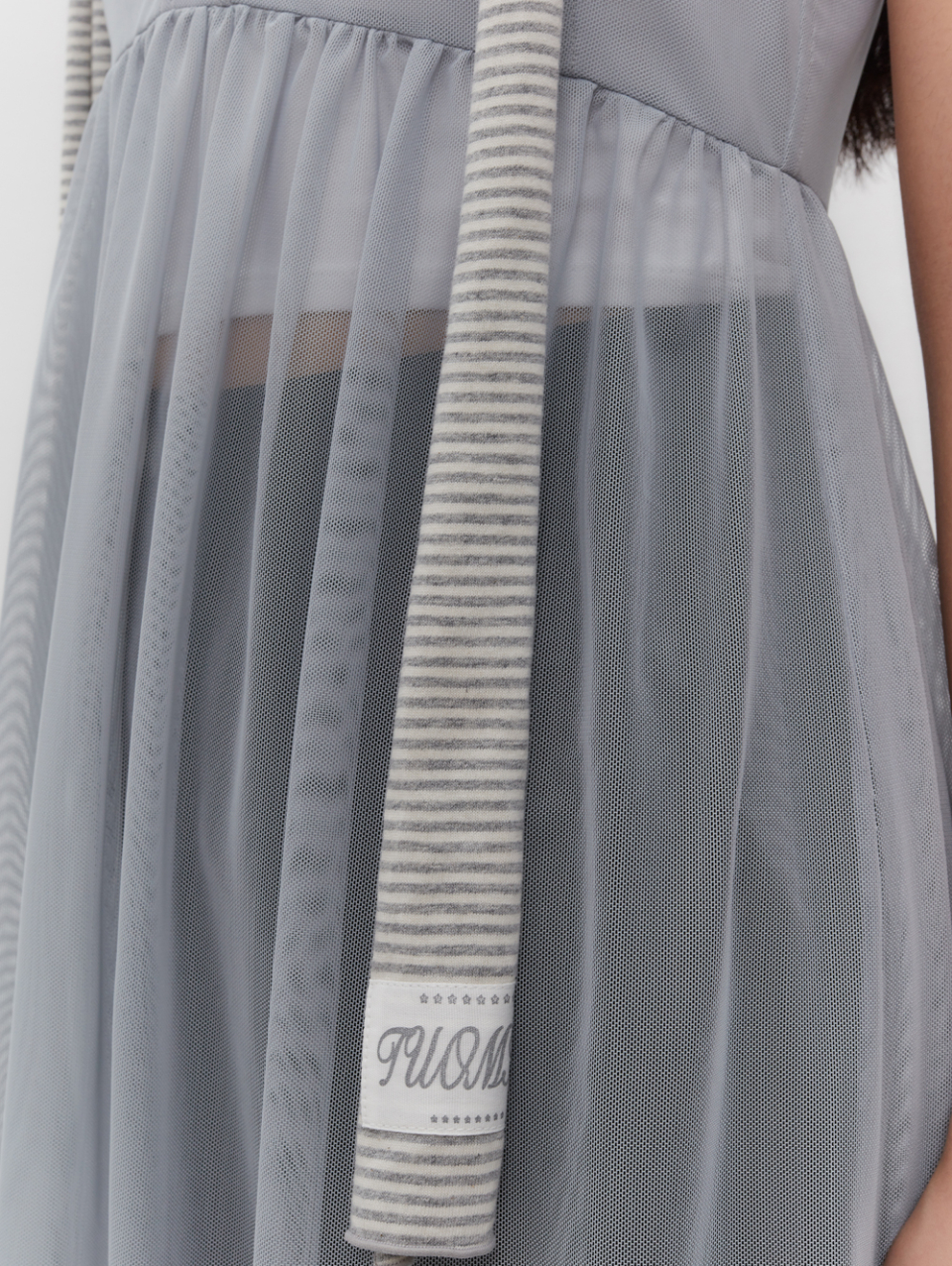 MUSINSA | TUOMIO RIBBON MINI MESH DRESS [BABY BLUE]