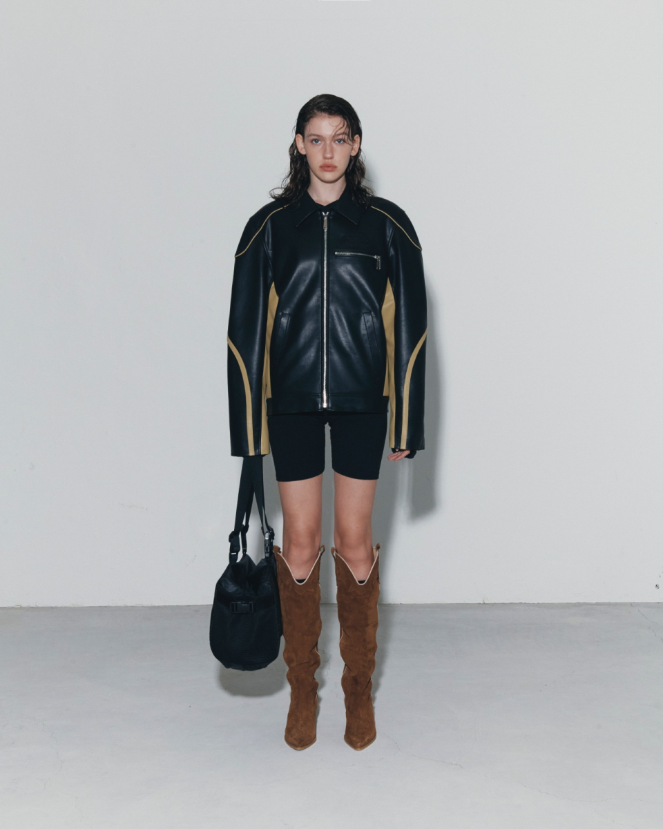 MUSINSA | PORTA CONTRABASS LEATHER JACKET, BLACK