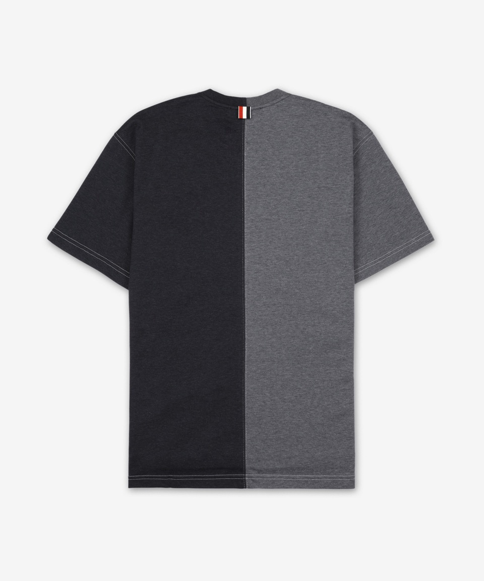 ★THOM BROWNE★ Funmix Contrast Stitching Short Sleeve T-Shi Thom Browne Fun-Mix Cotton Milano Contrast Stitch Pocket T