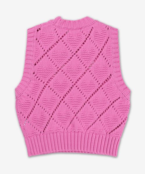 Короткий хлопковый жилет с веревкой - Rose Violet / K2317295