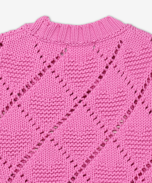 Короткий хлопковый жилет с веревкой - Rose Violet / K2317295