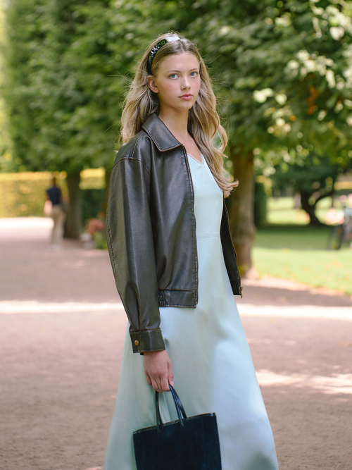 Бомбер NOTTINGHILL Washing Faux Leather Bomber, DARK BROWN