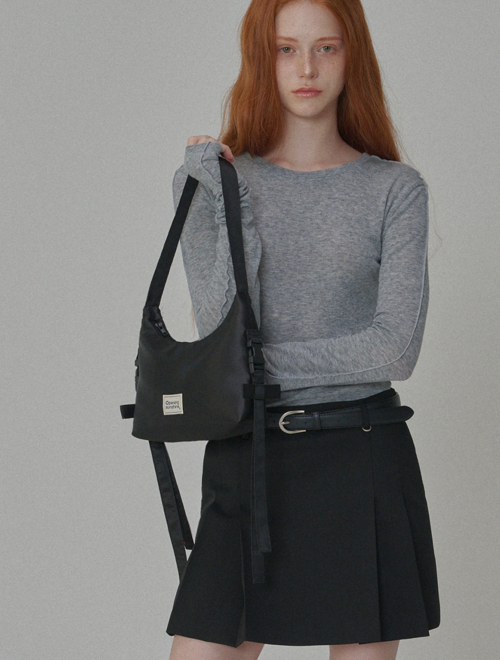 Side Detailed Ленточка Hobo Bag_Black