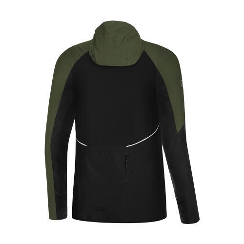 Женская ветровка R7 Partial Windstopper с капюшоном - Black Utility Green