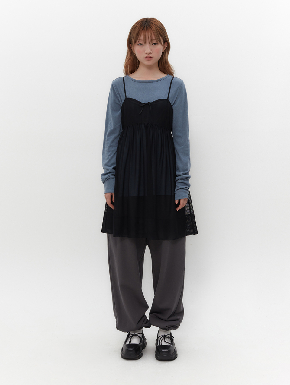 ワンピースその他 [TUOMIO] RIBBON MINI MESH DRESS MUSINSA | TUOMIO RIBBON MINI MESH DRESS [BABY BLUE]
