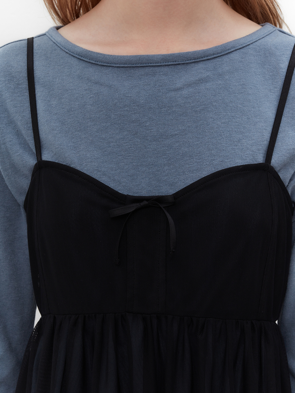 ワンピースその他 [TUOMIO] RIBBON MINI MESH DRESS MUSINSA | TUOMIO RIBBON MINI MESH DRESS [BABY BLUE]