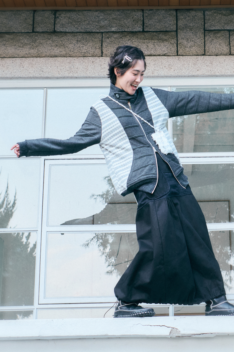 ◆HUG YOUR SKIN Flap Knit Zip-Up◆ MUSINSA | HUG YOUR SKIN Flap Knit Zip-Up (Charcoal)