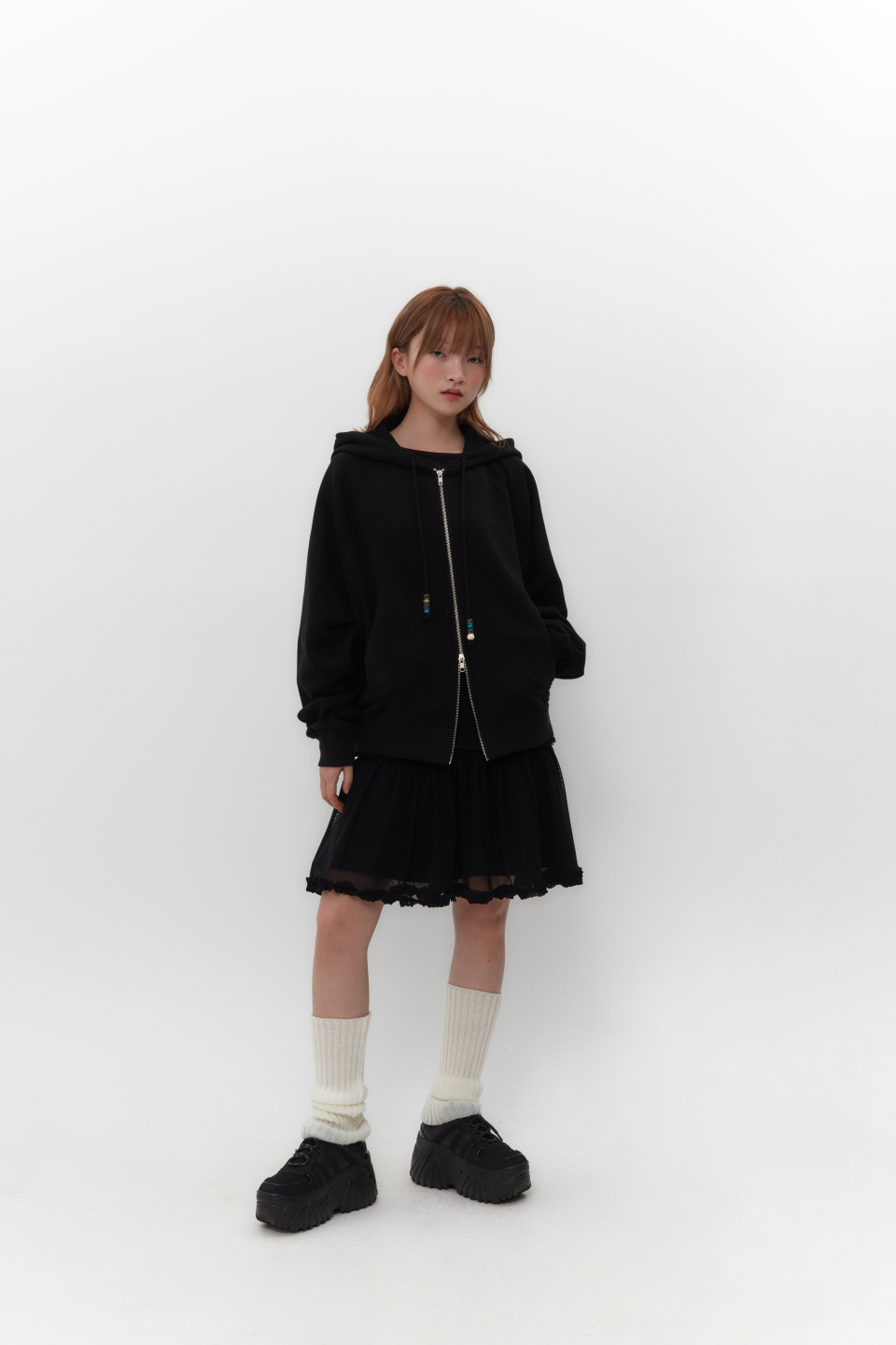 【韓国TUOMIO トゥオミオ】MESH FRILL LAYERED SKIRT MUSINSA | TUOMIO MESH FRILL LAYERED SKIRT [WHITE]
