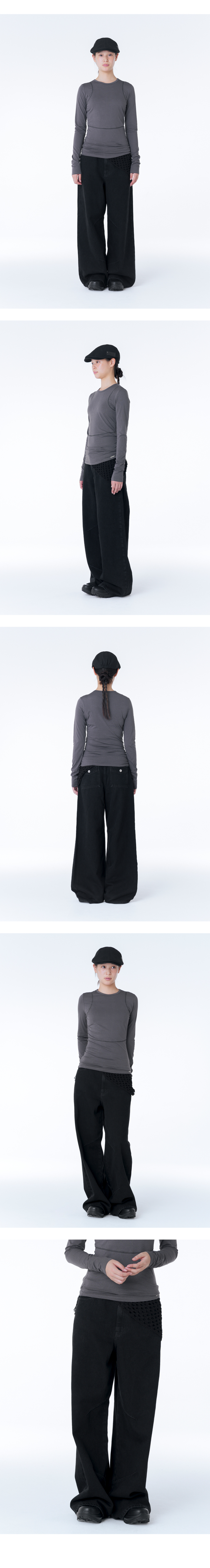 MUSINSA | MISEKI SEOUL Pocket denim wide pants BLACK
