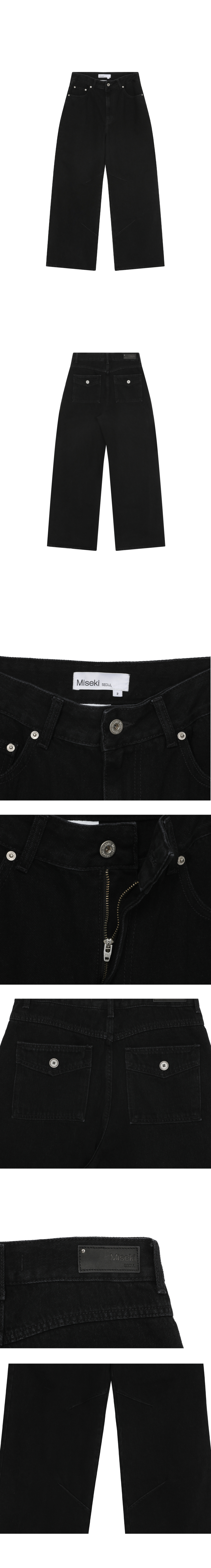 MUSINSA | MISEKI SEOUL Pocket denim wide pants BLACK