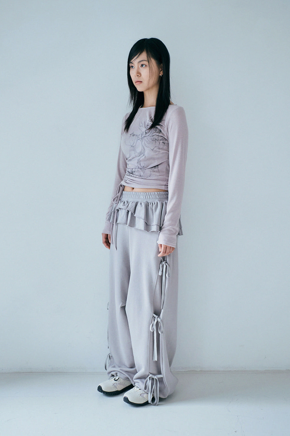◆HUG YOUR SKIN Frill Skirt Jogger Pants/2色◆ MUSINSA | HUG YOUR SKIN Frill Skirt Jogger Pants (Black)