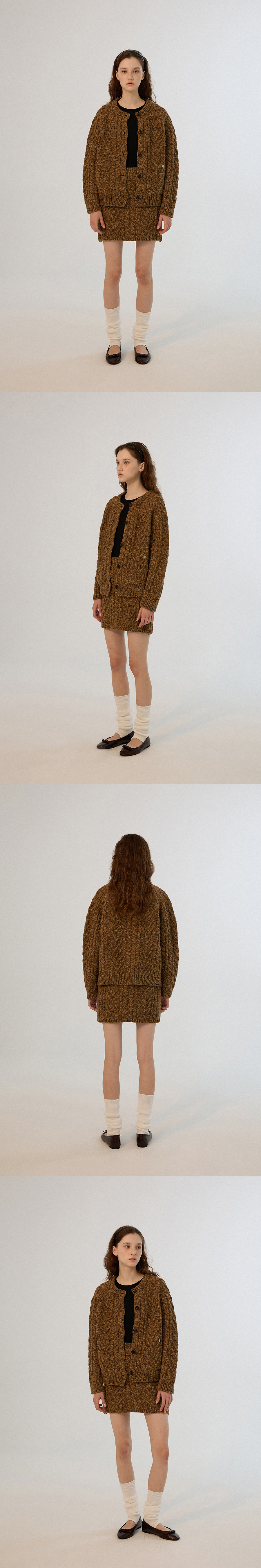 [SOMEWHERE BUTTER]★24FW★韓国人気★Colleen Cable Knit Skirt BRAIDED CABLE KNIT SKIRT IN BUTTERMILK | Parker Zinn