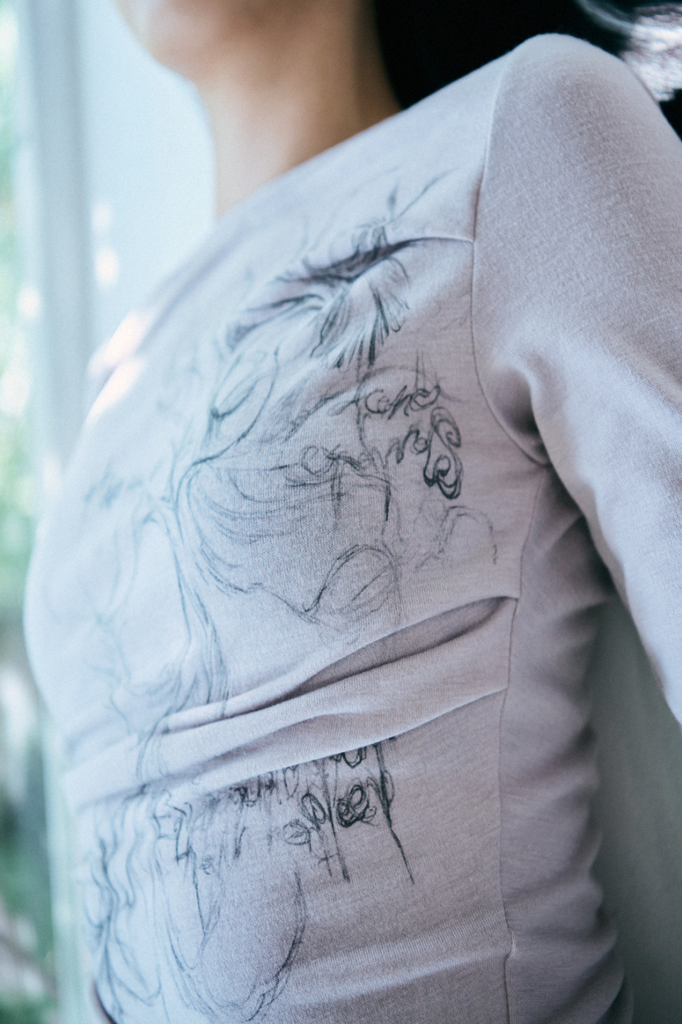 トップス hugyourskin boatneck shirring tee hugyourskin boatneck shirring tee