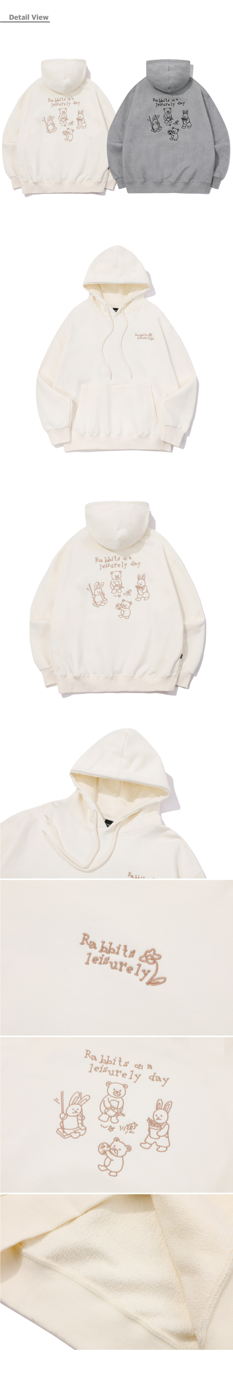MUSINSA公式 | CPGN STUDIO Rabbit Leslie Embroidered Hoodie Cream