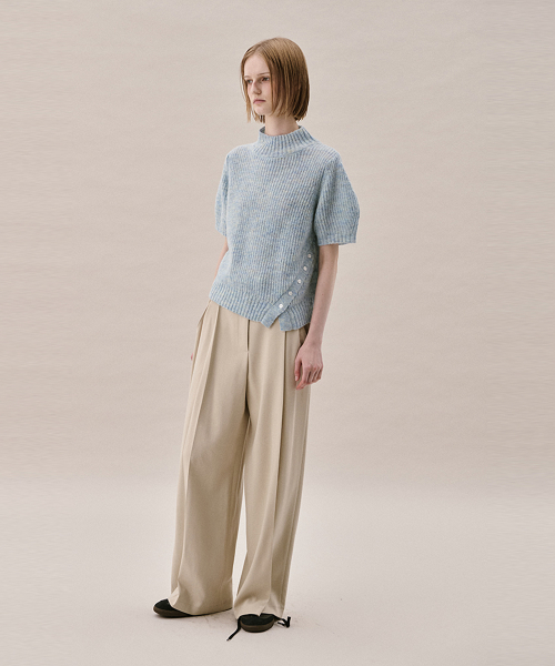HALF SLEEVE SWEATER_SKY Синий MELANGE