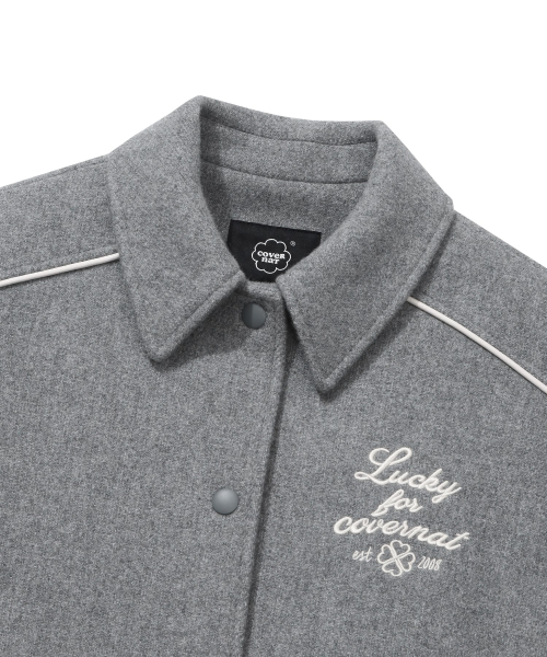 Женская шерстяная Varsity куртка — Gray