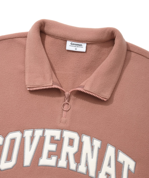 Флисовый анорак с арочным логотипом Dusty Pink