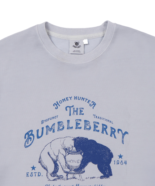 HONEY HUNTER PIGMENT SWEATSHIRT(BLUE GRAY)