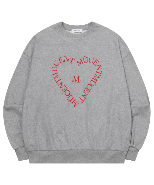 Heart Lettering Loose Fit Long Sleeve Sweatshirt Unisex (3 Colors) thumbnail 7