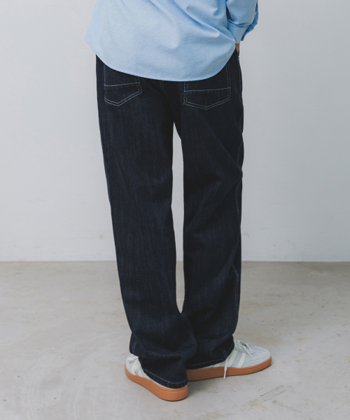 Джинсы с одной складкой BK8935_Indigo