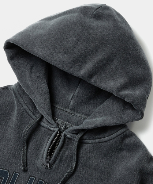 CU 80S VINTAGE H/FLEECE H/ZIP DYEING HOODIE Charcoal