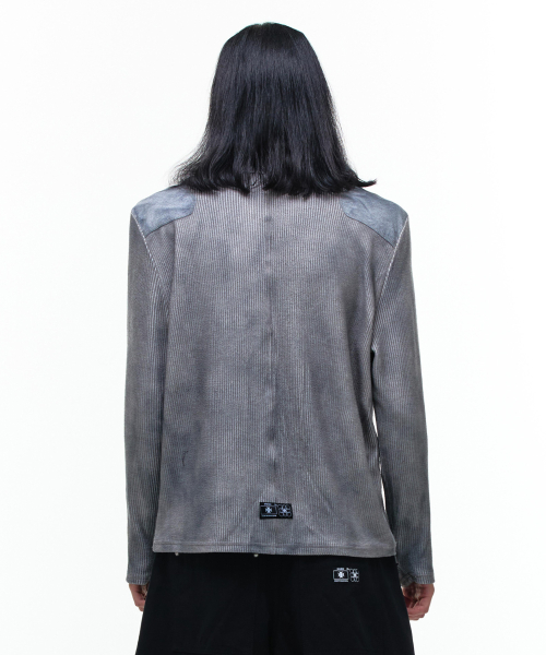 Op. 07 REDRUM PATCH KNIT DARK GRAY
