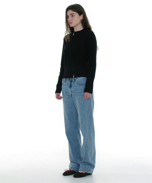 Vintage Washed асимметричные джинсы — Light Blue