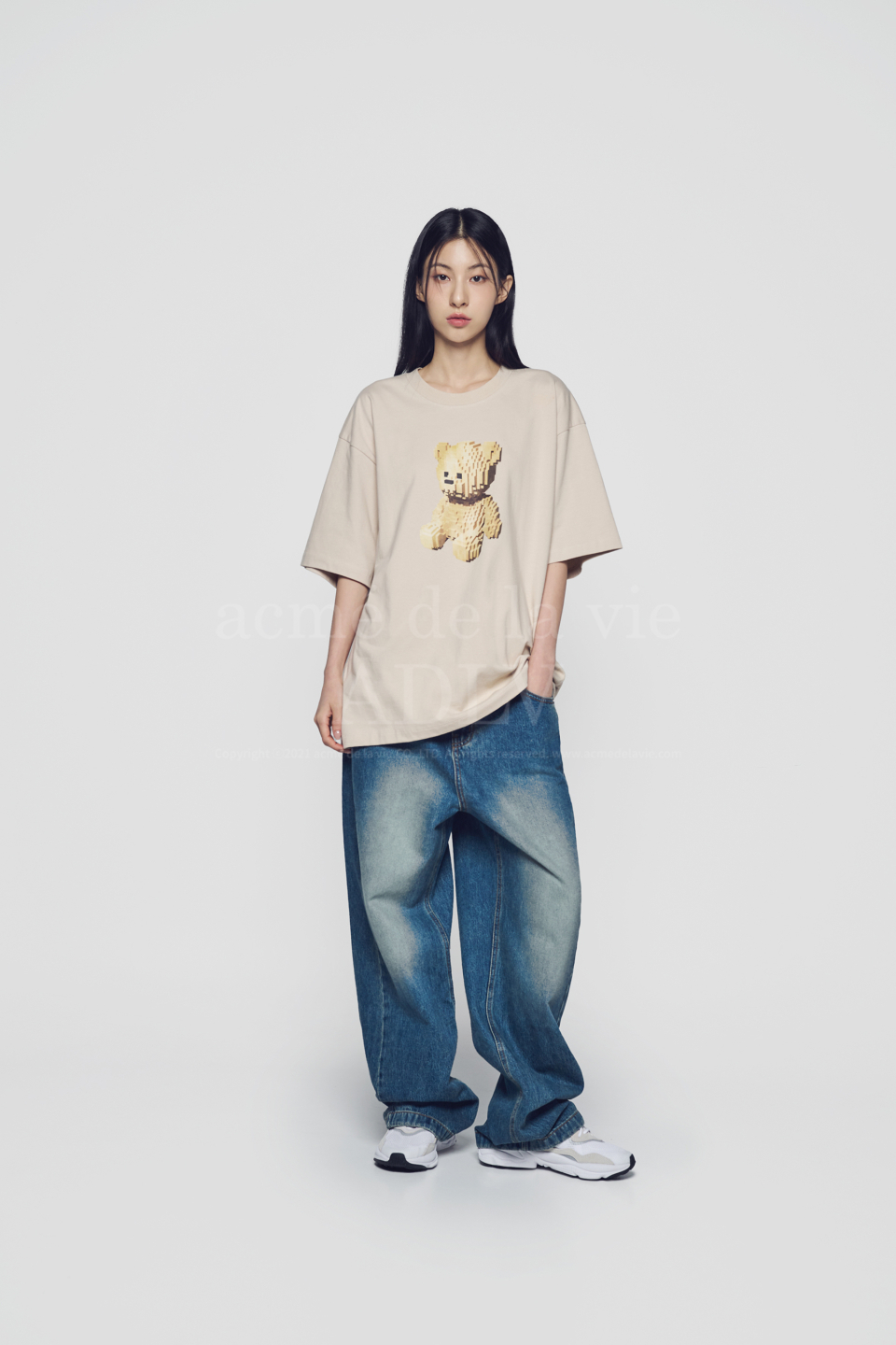 ADLV ♥FRONT SIDE LINE SEMI TAPERED DENIM PANTS/追跡付 ADLV ♥FRONT SIDE LINE SEMI TAPERED DENIM PANTS/追跡付