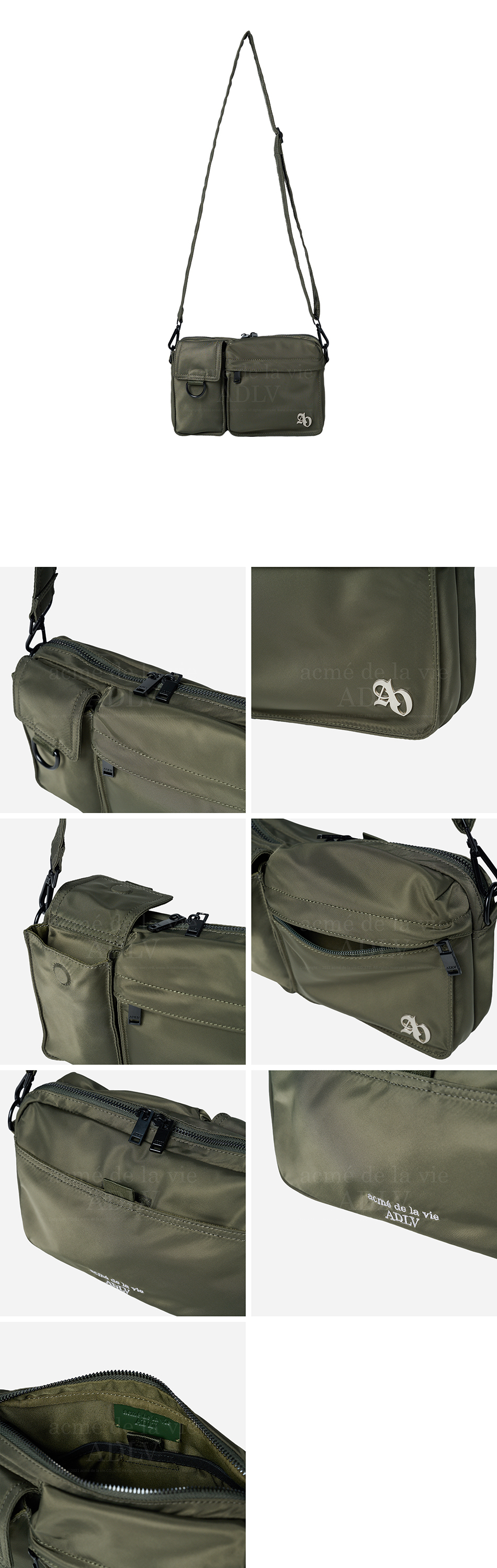 MUSINSA | acmé de la vie SYMBOL RIVET MULTI POCKET CROSS BAG