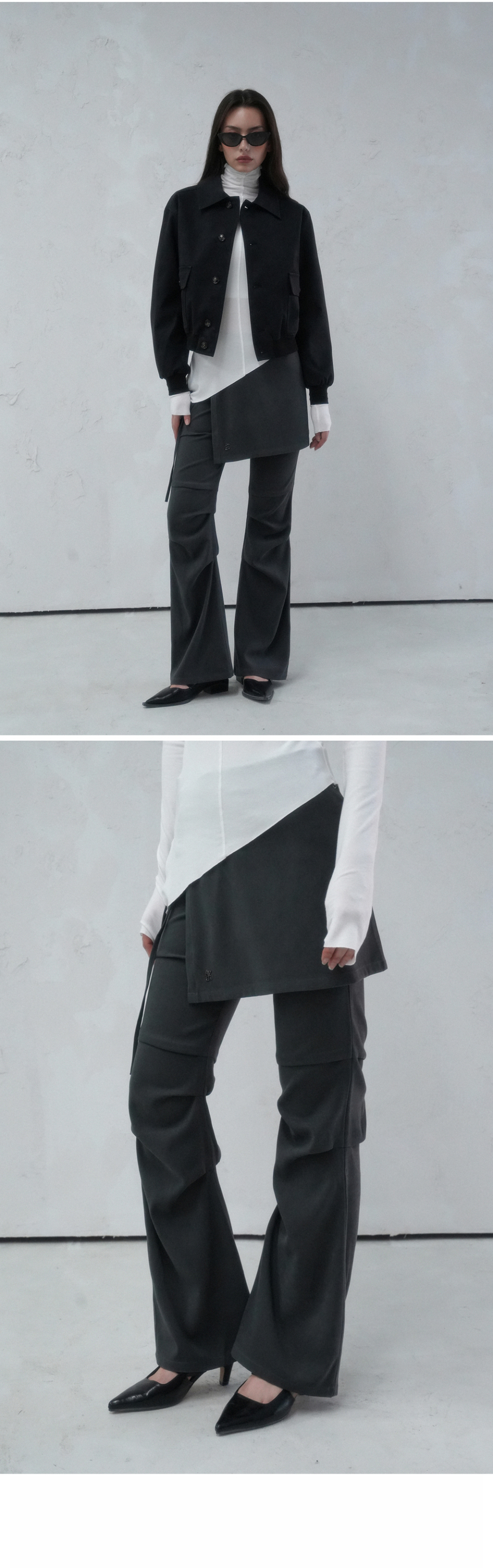 어반드레스(AVANDRESS) Wrap Layered Pants - 2COL - 사이즈