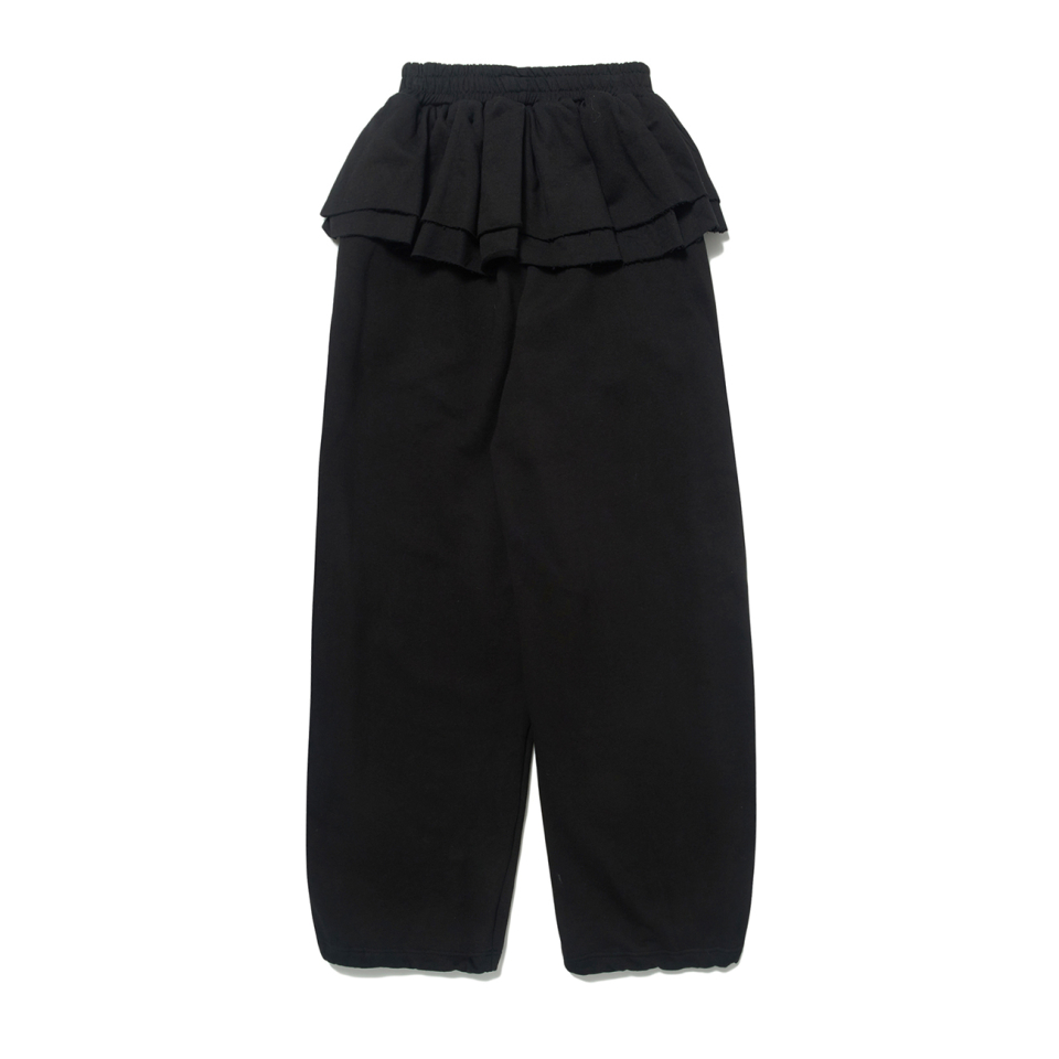 MUSINSA | HUG YOUR SKIN Frill Skirt Jogger Pants (Black)