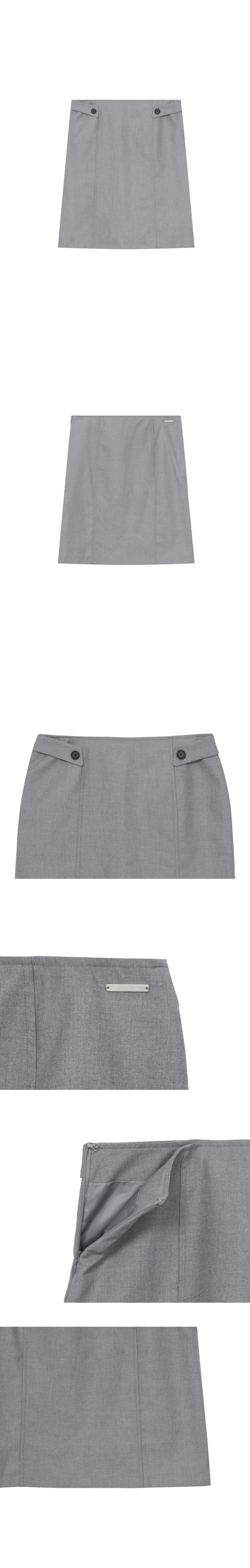 MUSINSA | MISEKI SEOUL Button midi skirt GREY