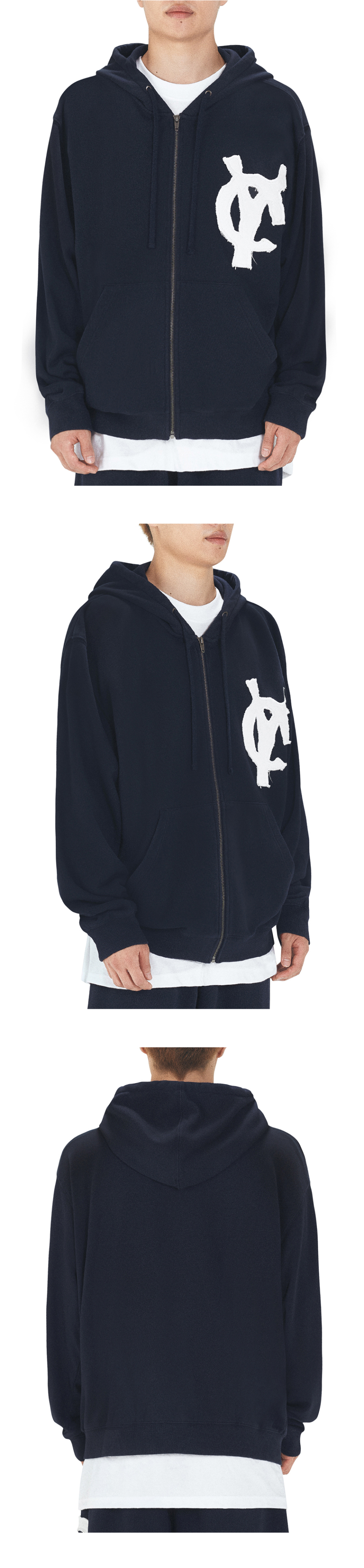 ★OY★LOGO PATCH HOODIE ZIP UP - NAVY★正規品/韓国直送料込 MUSINSA | OY LOGO PATCH HOODIE ZIP UP - NAVY