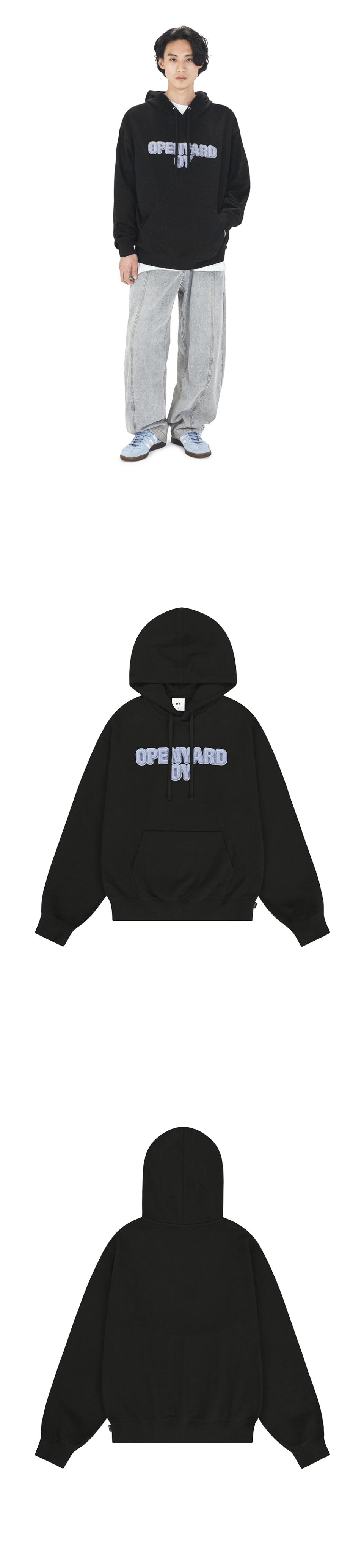 MUSINSA | OY FUZZY OPYD HOODIE - BLACK