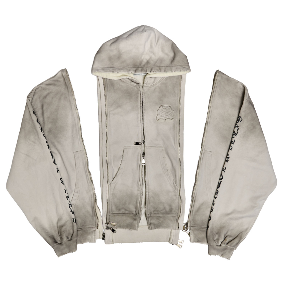 MUSINSA | SCHISM INDUCING ASSEMBLY ZIP HOODIE GREY