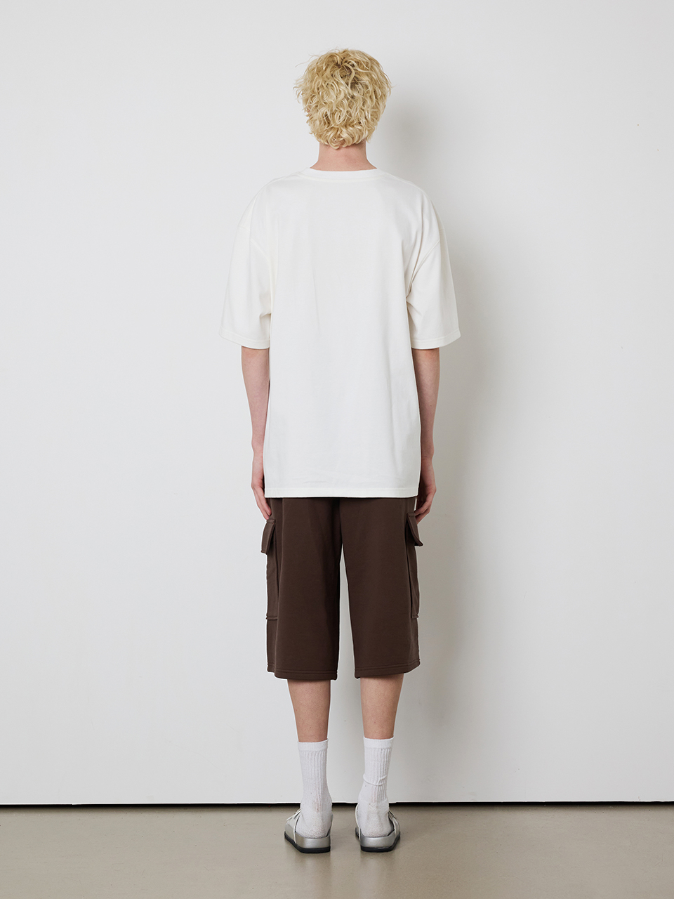 MUSINSA | MEENDERI [UNISEX] BARTACK STITCH POCKET SHORTS - BROWN